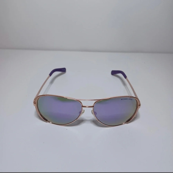 New MICHAEL KORS Sunglasses CHELSEA MK 5004 100325 Rose Gold Tone Purple Mirror - Picture 3 of 5